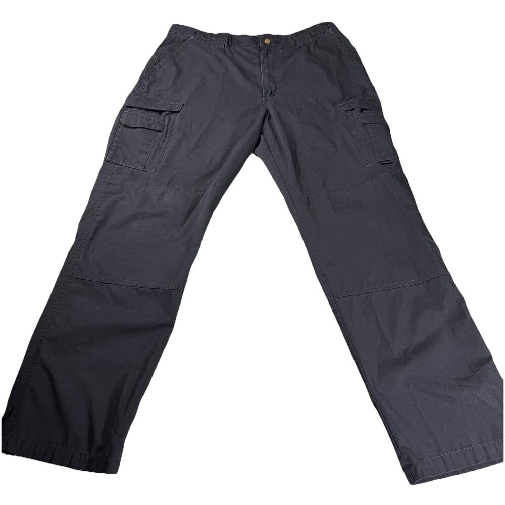 Tru-Spec Tactical Mens Cargo Pants Ripstop Black Sz 38x34 Reinforced Knees